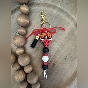 SOLD NBA Basketball Game Day CHICAGO BULLS Silicone Bag Charm Tote Purse Black